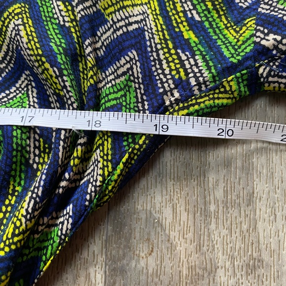 Pomelo Blue Green Geometric Tunic Tie Dress Size Small - Picture 6 of 7